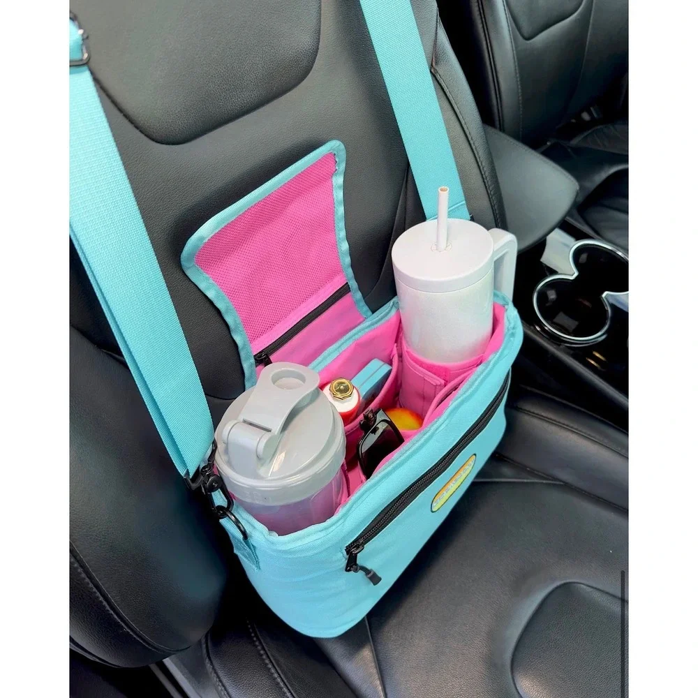 CrapKeeper Organizer Bag Navy Blue Adjustable Drink Holders Multi Pocket
